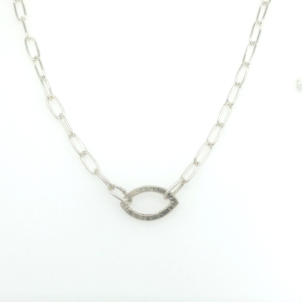 Silver Chain With Eye Shape Link