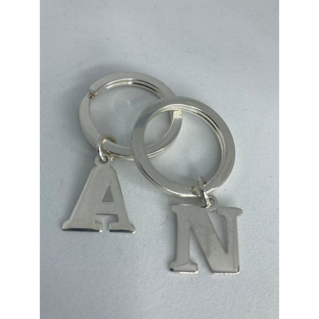 Silver Letter Key Ring