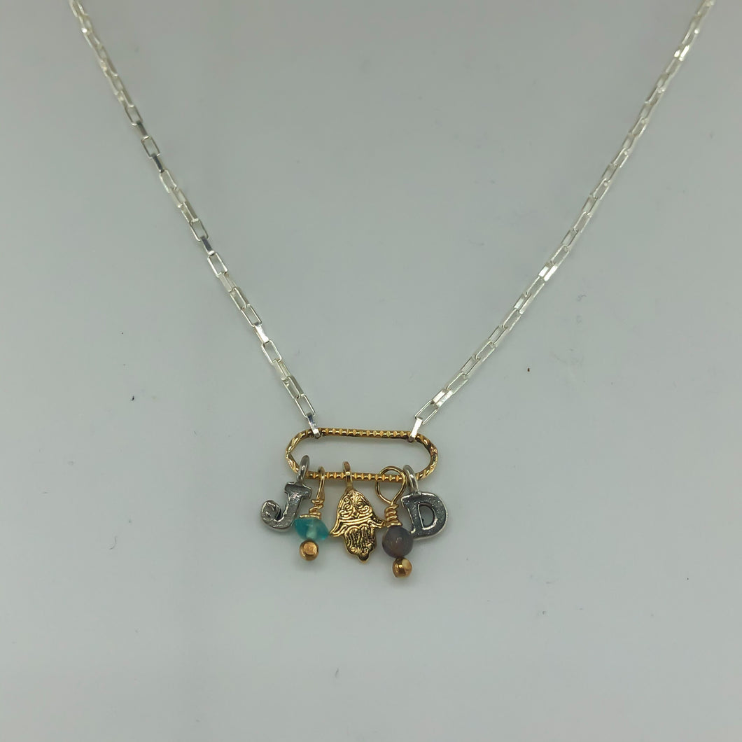 Silver and Gold-filled Charm Necklace